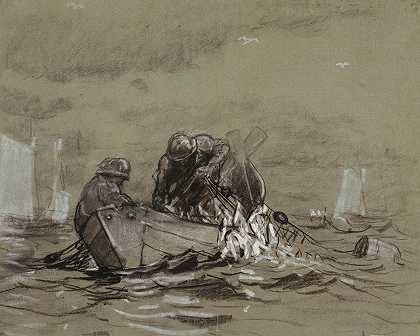 学习鲱鱼网`Study for The Herring Net (1884) by Winslow Homer