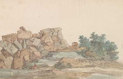 阿格里根托附近的宙斯奥林巴斯神庙遗迹`Resten van Zeus Olympus tempel bij Agrigento (1778) by Abraham-Louis-Rodolphe Ducros