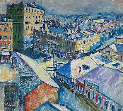 祖博夫斯基广场`Zubovsky Platz (1916) by Wassily Kandinsky