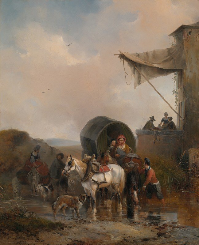 补丁网站`De pleisterplaats (1835) by Joseph Moerenhout