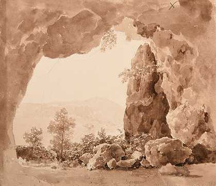 洞穴`Grotte by Jacques-Raymond Brascassat