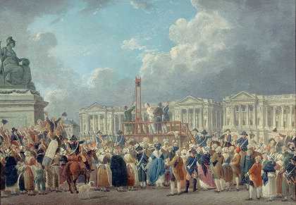 死刑，革命广场`Une exécution capitale, place de la Révolution (1793) by Pierre-Antoine Demachy