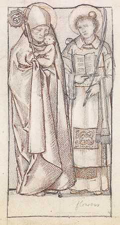 圣尼古拉斯和圣斯蒂芬`St Nicholas and St Stephen by Sir Edward Coley Burne-Jones
