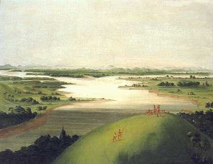 普拉特河口，圣路易斯上空900英里`Mouth Of The Platte River, 900 Miles Above St. Louis (1832) by George Catlin