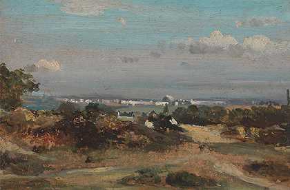 萨福克的风景`A View in Suffolk by Frederick Waters Watts