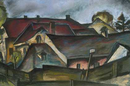 装饰性屋顶`Košické strechy (1928) by Konštantín Bauer