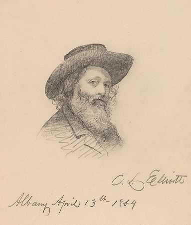 艺术家Asa W.Twitchell的肖像`Portrait of the Artist Asa W. Twitchell (1864) by Charles Loring Elliott