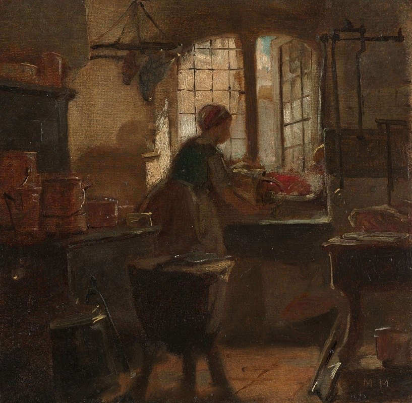 厨房`Kitchen (1859) by Matthijs Maris