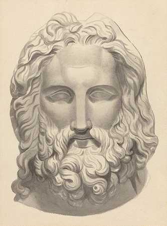 古董胡子头`Antique Bearded Head by John Flaxman