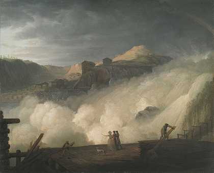 挪威的萨普福森`The Sarpfossen in Norway (1789) by Erik Pauelsen