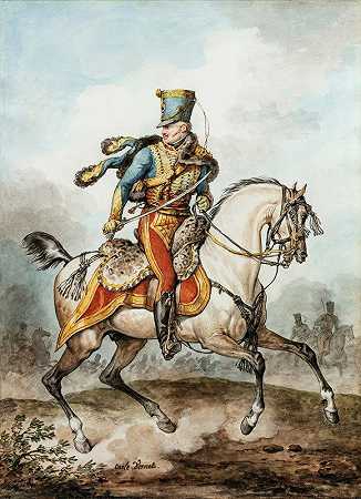 德马尔托先生团第七骑兵队队长`Captain of the 7th hussards, regiment of Mr de Martot by Carle Vernet