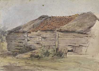 旧谷仓`Oude schuur (1834 ~ 1893) by Willem Anthonie van Deventer