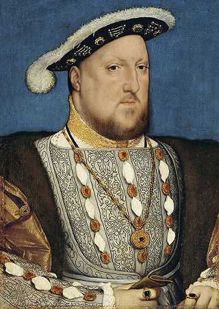 英格兰王亨利八世`Portrait of Henry VIII (circa 1537) by Hans Holbein The Younger