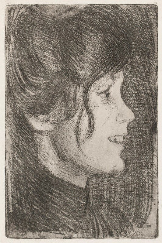 一位年轻女子的肖像`Portrait Of A Young Woman (1900 ~ 1910) by Eero Järnefelt