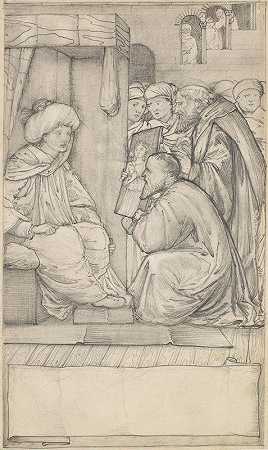 乔叟s的法律之人故事-设计`Chaucers Man of Laws Tale – Design by Sir Edward Coley Burne-Jones