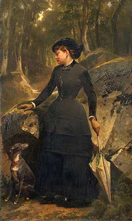 玛丽·吉拉德，画家查尔斯·吉拉德的女儿，侄女尤金·吉拉德`Marie Giraud, fille du peintre Charles Giraud, nièce dEugène Giraud (1881) by Eugène Giraud