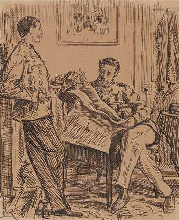 女王英语在中的说明打孔，1877年8月11日`The Queens English; An Iillustration in Punch, Aug. 11, 1877 (ca. 1877) by Charles Samuel Keene
