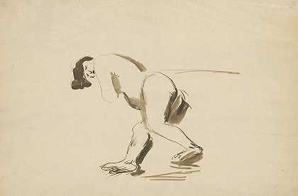 女性裸体研究`Study of Female Nude (1932) by Cyprián Majerník