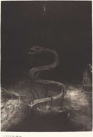 把他捆绑一千年`Et le lia pour mille ans (And bound him a thousand years) (1899) by Odilon Redon