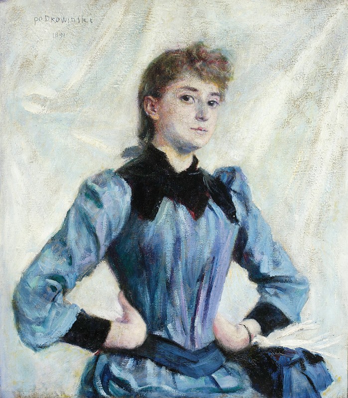 对金发女郎的研究`Study of a blonde (1891) by Władysław Podkowiński