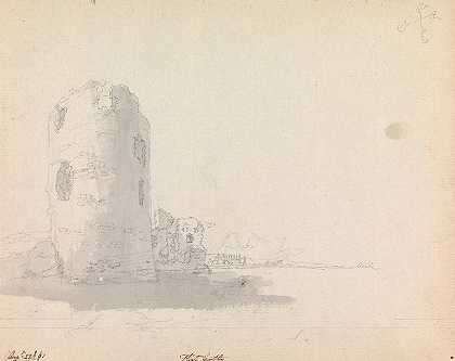威尔士弗林特城堡`Flint Castle, Wales (1791) by James Moore
