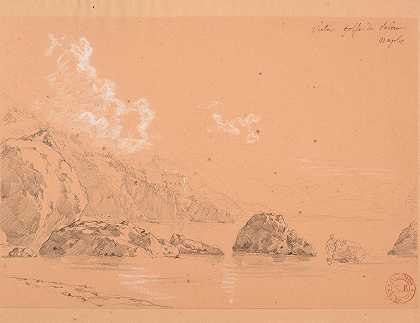 Vietri景观，萨勒诺湾`Vue de Vietri, dans le golfe de Salerne by Jacques-Raymond Brascassat