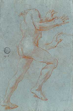 对男性裸体的研究`Study of a Male Nude (1716 ~ 1735) by Giovanni Antonio Grecolini