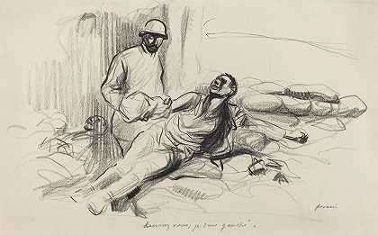 放心我是左撇子。`Rassurez vous; je suis gauche. (c. 1914~1919) by Jean-Louis Forain