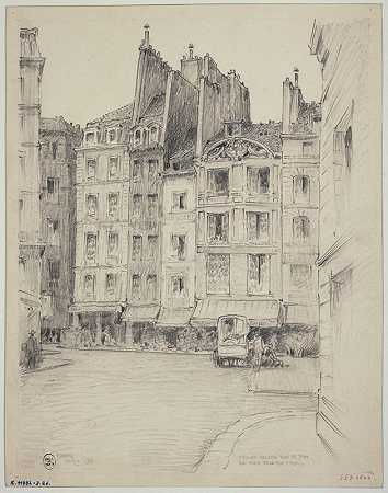 泰隆街对面的朱伊街`Rue de Jouy en face de la rue Tiron (1926) by Ferdinand Boberg