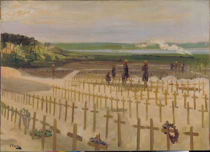 公墓，埃塔普莱斯，1919年`The Cemetery, Etaples, 1919 (1919) by Sir John Lavery