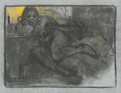 苦艾（对女性的研究）`Absinth (Study of a Woman) (1900 ~ 1905) by Alphonse Mucha