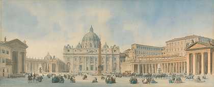 罗马圣彼得斯景观`View of St. Peters, Rome by David Roberts