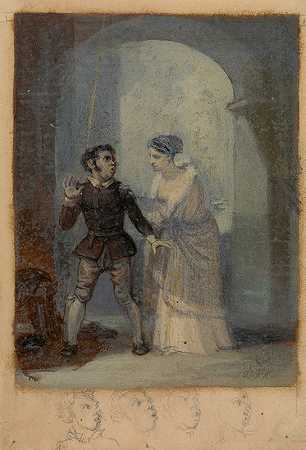 凯瑟琳和格鲁米奥`Katherina and Grumio (1821) by Robert Smirke