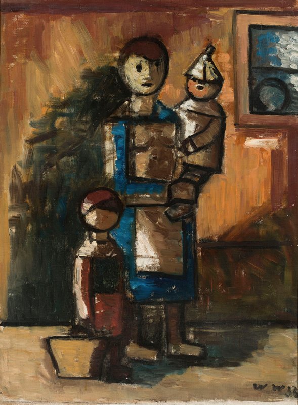 带孩子的母亲`Matka z dziećmi (1933) by Wacław Wąsowicz