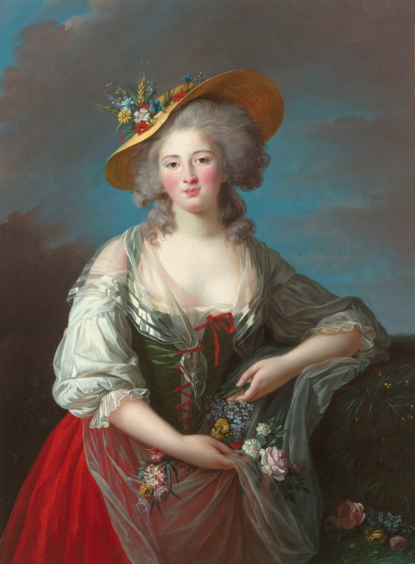 伊丽莎白·菲利普·玛丽·赫勒夫人`Elisabeth~Philippe~Marie~Hélène de France, dite Madame Elisabeth (ca 1782) by Elisabeth Louise Vigée-LeBrun
