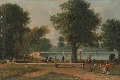 蜿蜒的海德公园`The Serpentine, Hyde Park by George Sidney Shepherd