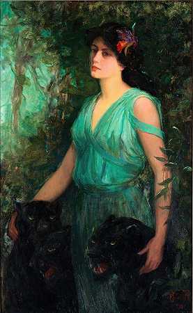黑兰花`The Black Orchid (1907) by Frederick Stuart Church