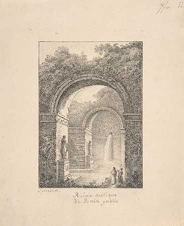 古典遗迹公共浴室`Classical Ruins; A Public Bath (19th century) by Joseph Lemercier