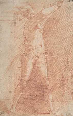 剑鞘男子`Man Sheathing a Sword (17th century) by Francesco Montelatici