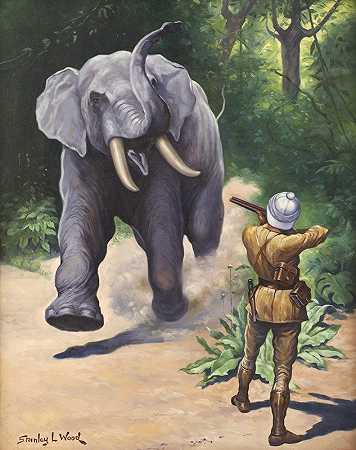 猎象人`Elephant Hunter by Stanley Llewellyn Wood