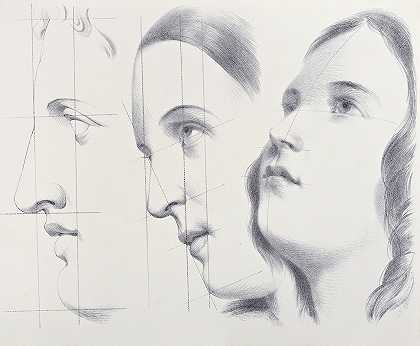 朱利安s的头部研究pl 09`Juliens Studies of Heads pl 09 (1840) by Bernard-Romain Julien