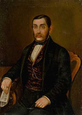 彼得·马科维奇先生的肖像`Portrait of Mr. Peter Makovický (1858–1865) by Peter Michal Bohúň