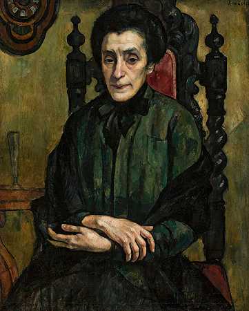 娜塔莉亚·阿斯泽（亚舍）肖像`Portret Natalii Aszer (Ascher) (circa 1922) by Roman Kramsztyk