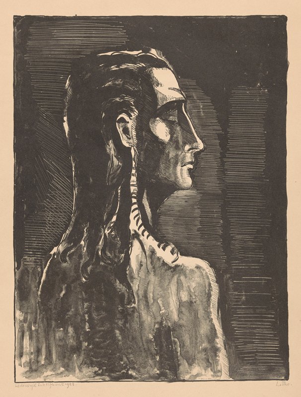 闭着眼睛的身影`Figuur met gesloten ogen (1923) by Lodewijk Schelfhout