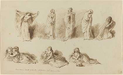 汉密尔顿夫人的态度`The Attitudes of Lady Hamilton by Pietro Antonio Novelli