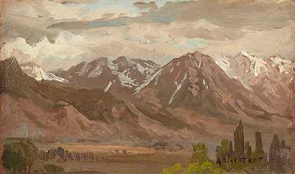 蒙大拿景观`Montana Landscape by Albert Bierstadt