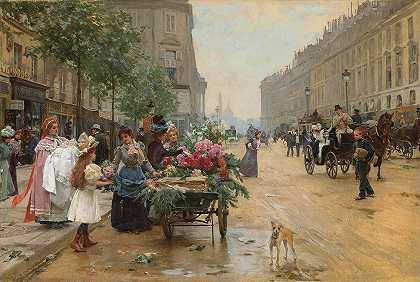 巴黎皇家街`Rue Royale, Pari (1898) by Louis Marie De Schryver