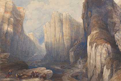 潘科波山口，比利牛斯山脉`The Pass of Pancorbo, The Pyrenees by David Roberts