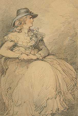 艾略特夫人，通常被称为高个子多莉`Lady Elliott, Commonly Called Dolly The Tall (1775/1827) by Thomas Rowlandson