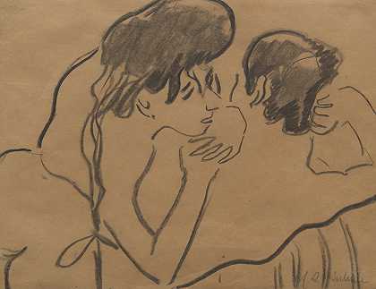 裸体`Nudes (1908) by Ernst Ludwig Kirchner